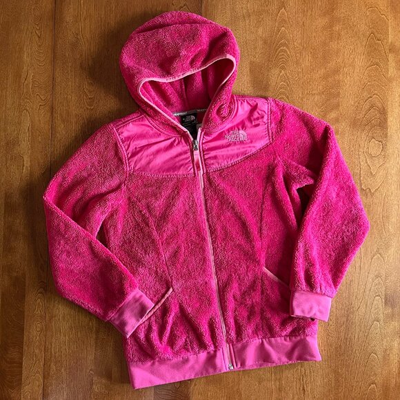 The North Face magenta plush hoodie L 14/16 - Picture 1 of 12